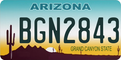 AZ license plate BGN2843