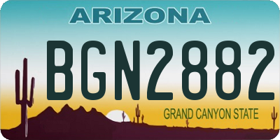 AZ license plate BGN2882