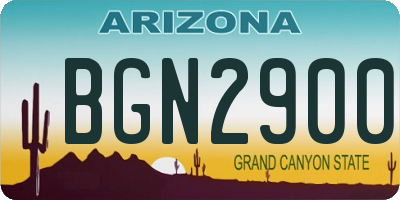 AZ license plate BGN2900