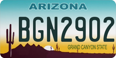 AZ license plate BGN2902