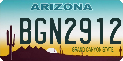 AZ license plate BGN2912