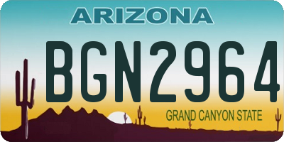 AZ license plate BGN2964