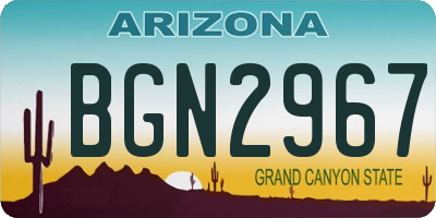 AZ license plate BGN2967