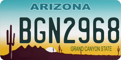AZ license plate BGN2968