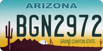 AZ license plate BGN2972