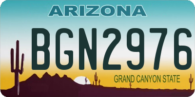 AZ license plate BGN2976