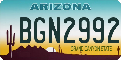 AZ license plate BGN2992