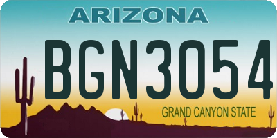 AZ license plate BGN3054