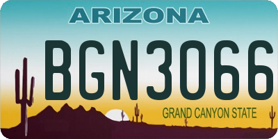 AZ license plate BGN3066
