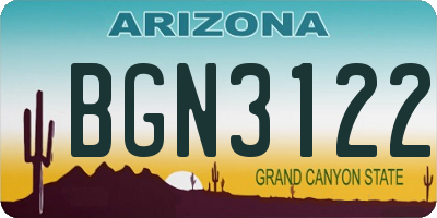 AZ license plate BGN3122