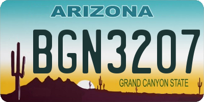 AZ license plate BGN3207