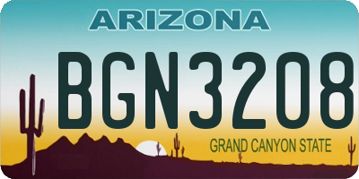 AZ license plate BGN3208