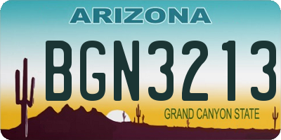 AZ license plate BGN3213