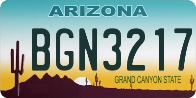 AZ license plate BGN3217
