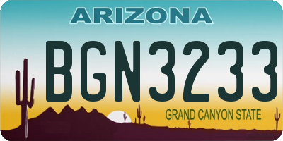 AZ license plate BGN3233