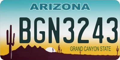 AZ license plate BGN3243