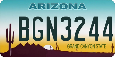AZ license plate BGN3244
