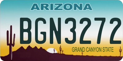 AZ license plate BGN3272