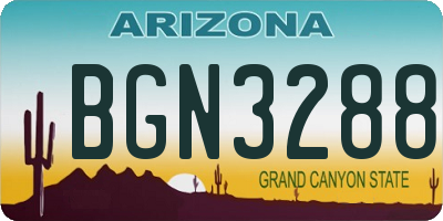 AZ license plate BGN3288