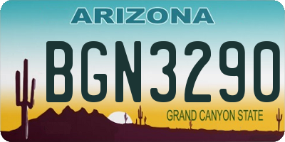 AZ license plate BGN3290