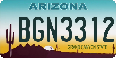 AZ license plate BGN3312