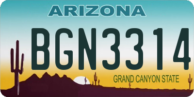 AZ license plate BGN3314
