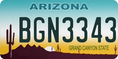 AZ license plate BGN3343