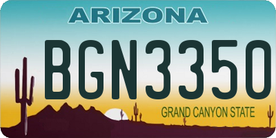 AZ license plate BGN3350