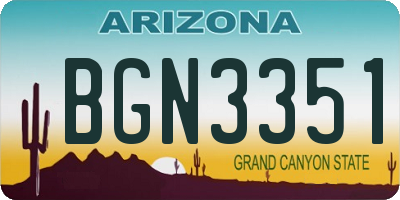 AZ license plate BGN3351