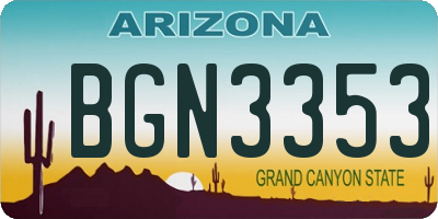 AZ license plate BGN3353