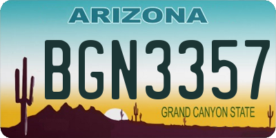 AZ license plate BGN3357