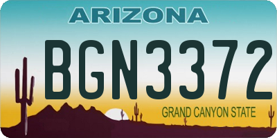AZ license plate BGN3372