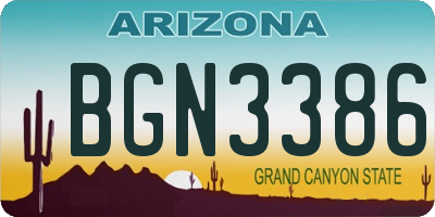 AZ license plate BGN3386