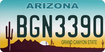 AZ license plate BGN3390