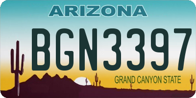 AZ license plate BGN3397