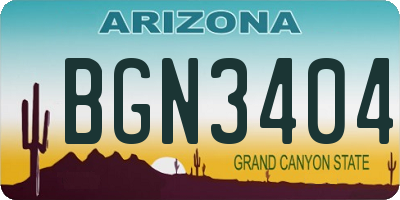 AZ license plate BGN3404