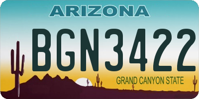 AZ license plate BGN3422