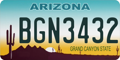AZ license plate BGN3432