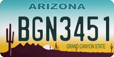AZ license plate BGN3451