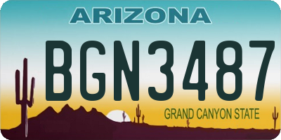 AZ license plate BGN3487