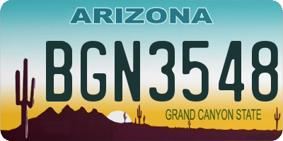 AZ license plate BGN3548
