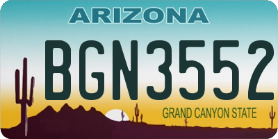 AZ license plate BGN3552