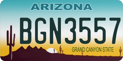 AZ license plate BGN3557