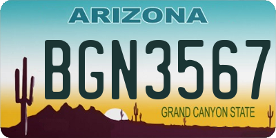 AZ license plate BGN3567