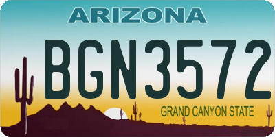 AZ license plate BGN3572