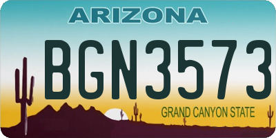 AZ license plate BGN3573