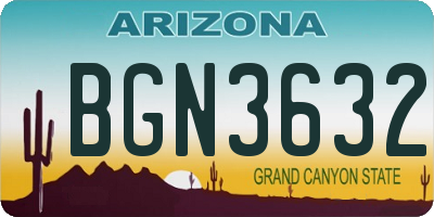 AZ license plate BGN3632