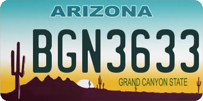AZ license plate BGN3633