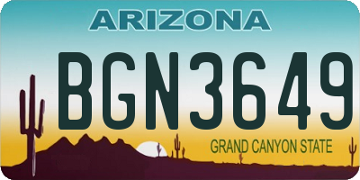 AZ license plate BGN3649