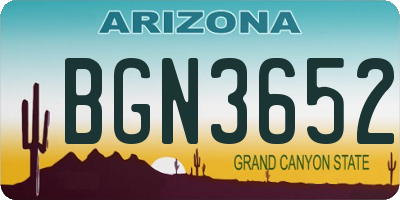 AZ license plate BGN3652